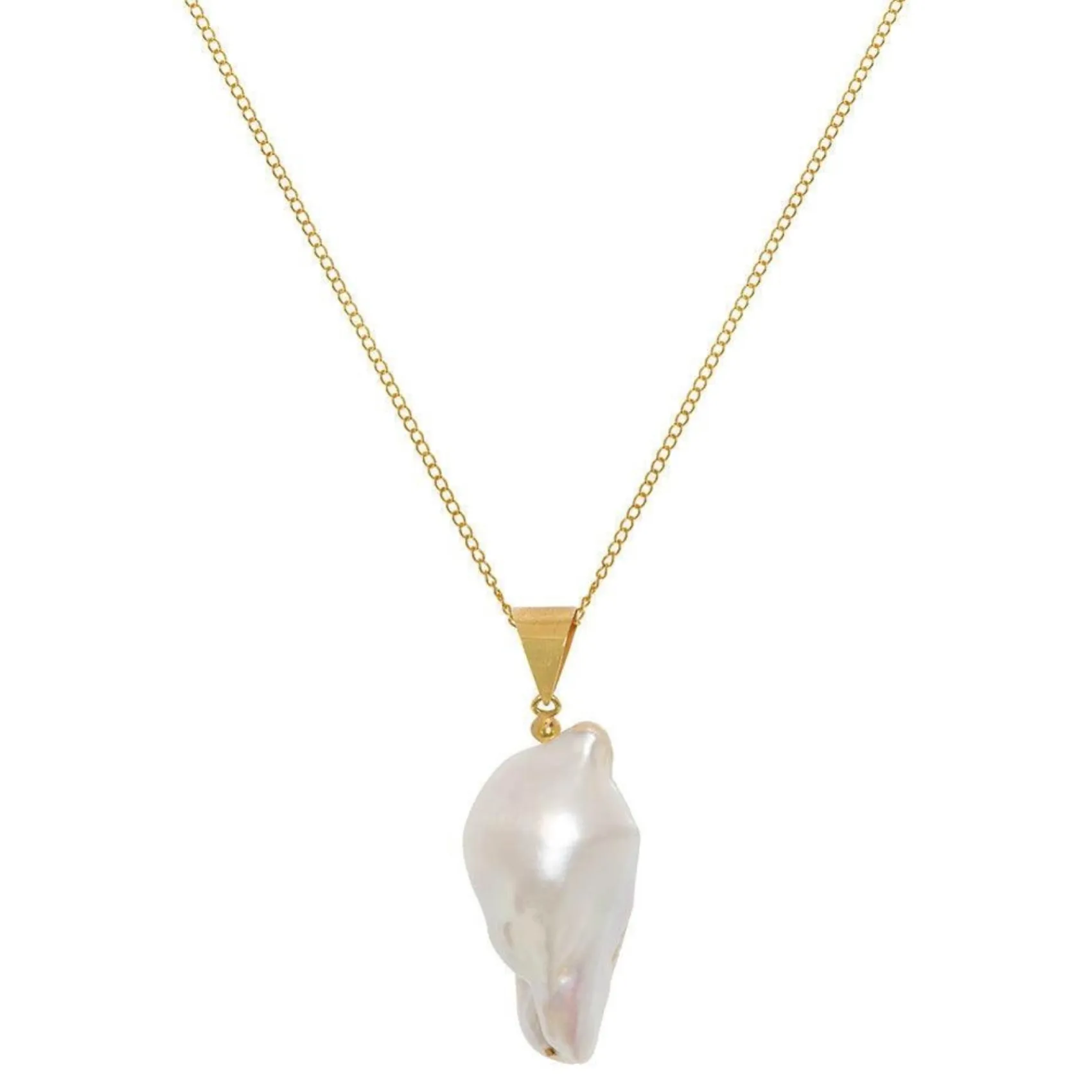 Freya Rose Große Barock Perle 22ct Gold Anhänger Halskette* Gold-hochzeitsschmuck | Hochzeitsgast-schmuck