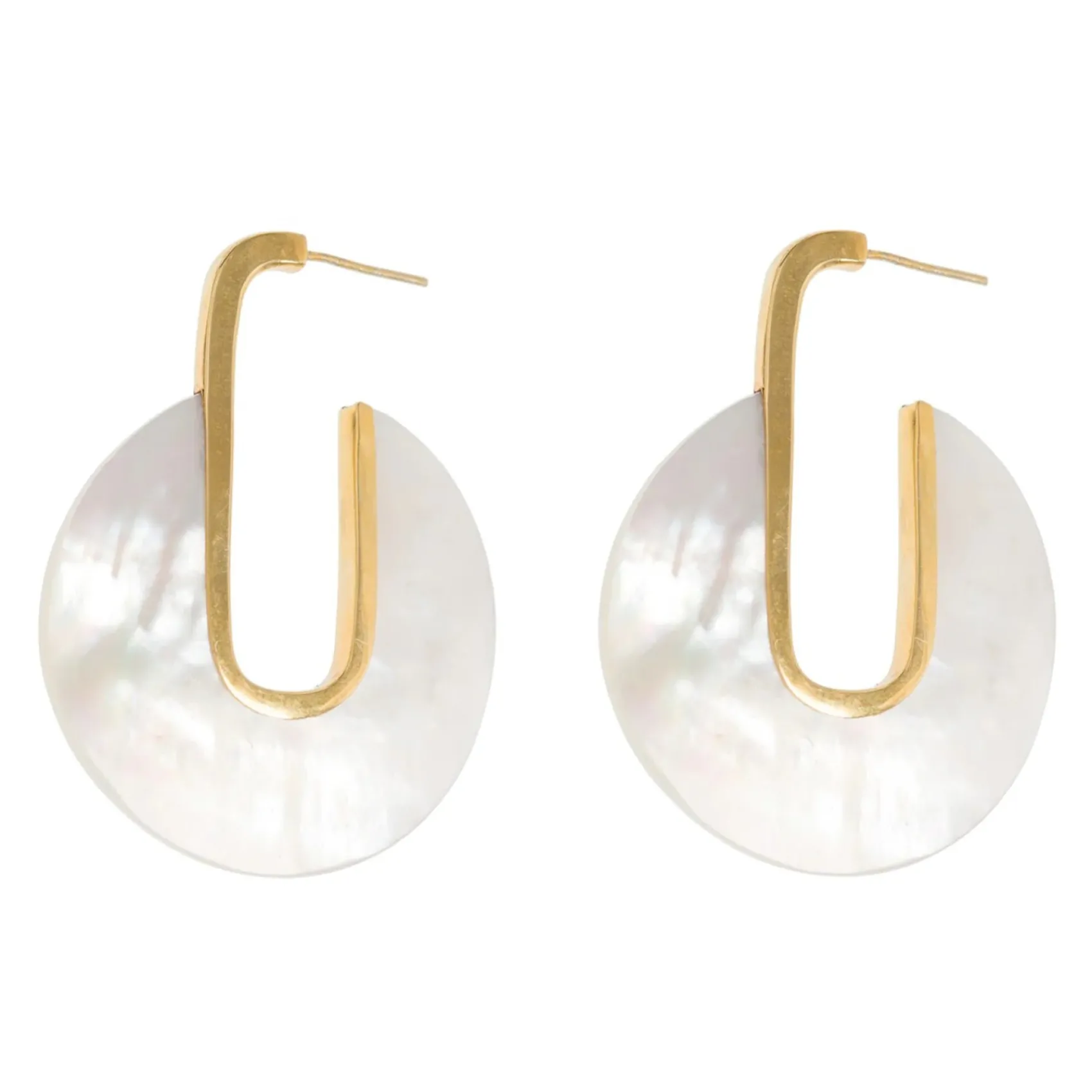 Freya Rose Kriegerin Perlmutt-Reifenohrringe* Perlen-hochzeitsschmuck | Gold-hochzeitsschmuck
