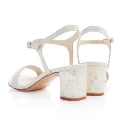 Freya Rose Martina Midi Elfenbeinfarbene Sandalen mit Blockabsatz aus Wildleder* Schuhe Für Hochzeitsgäste | Schuhe Für Die Mutter Der Braut