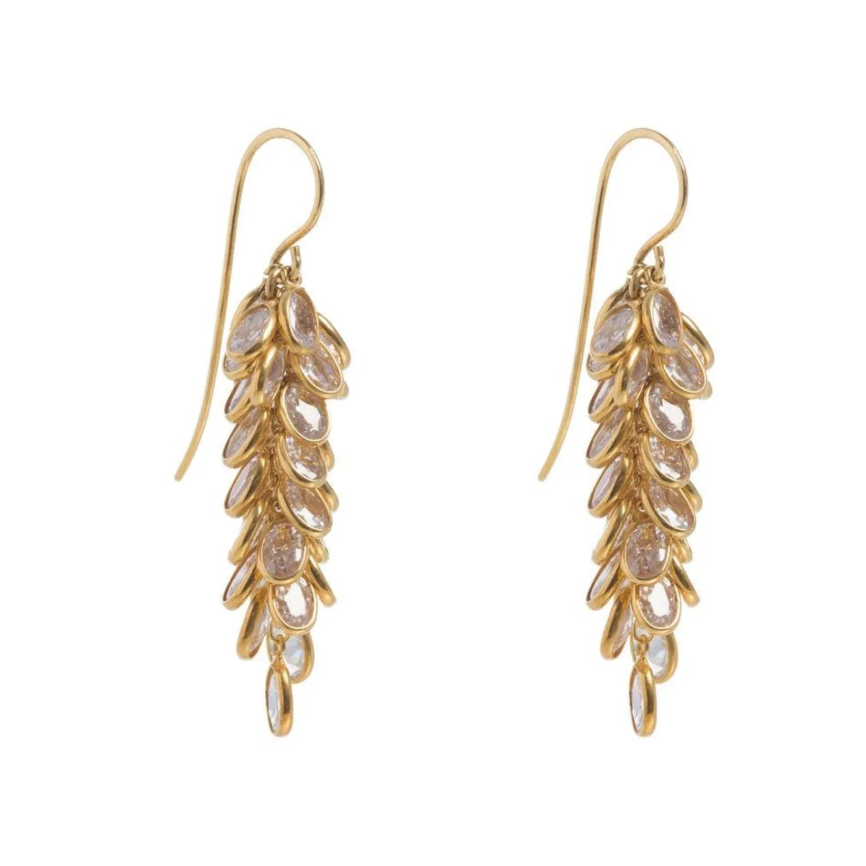 Freya Rose midi-Kristall-Tropfen-Ohrringe aus 22 Karat Gold* Kristall-hochzeitsschmuck | Gold-hochzeitsschmuck