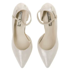 Freya Rose Monica Champagner Wildleder Mutter der Perle Block Heel Courts* Schuhe Für Hochzeitsgäste | Hochzeitsschuhe
