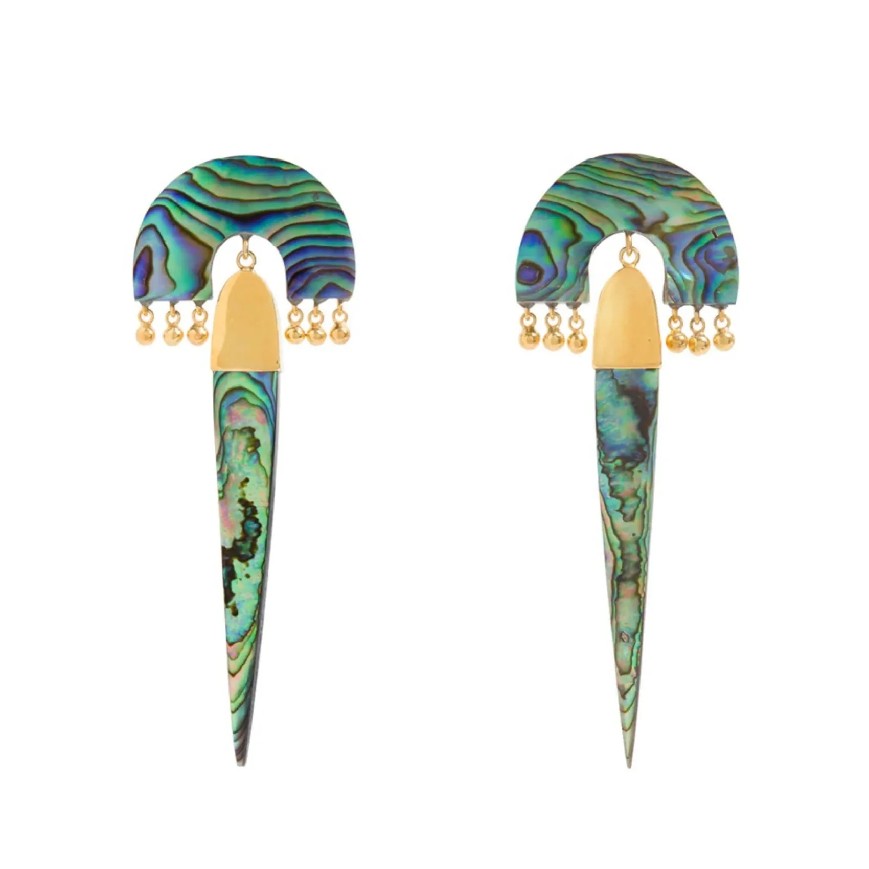 Freya Rose Myla Verde Statement-Ohrringe aus Perlmutt* Gold-hochzeitsschmuck | Hochzeitsgast-schmuck