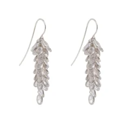 Freya Rose Silberne Midi-Kristall-Tropfen-Ohrringe* Kristall-hochzeitsschmuck | Silberner Hochzeitsschmuck