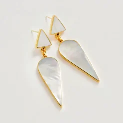 Freya Rose Warrioress Wonder Perlmutt-Tropfen-Ohrringe* Perlen-hochzeitsschmuck | Gold-hochzeitsschmuck