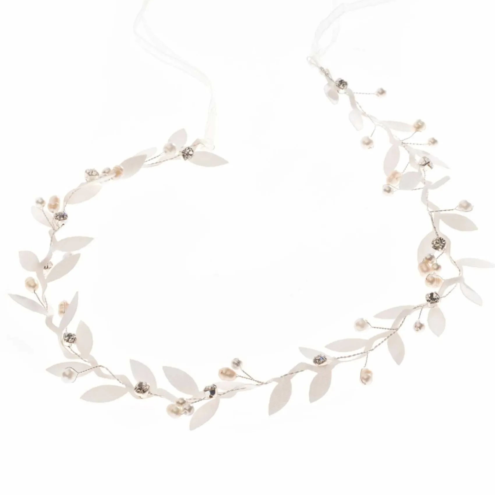 Poirier Gaia Silver Leaf Braut Boho Stirnband* Silberne Haar-accessoires | Brautjungfer Haarschmuck