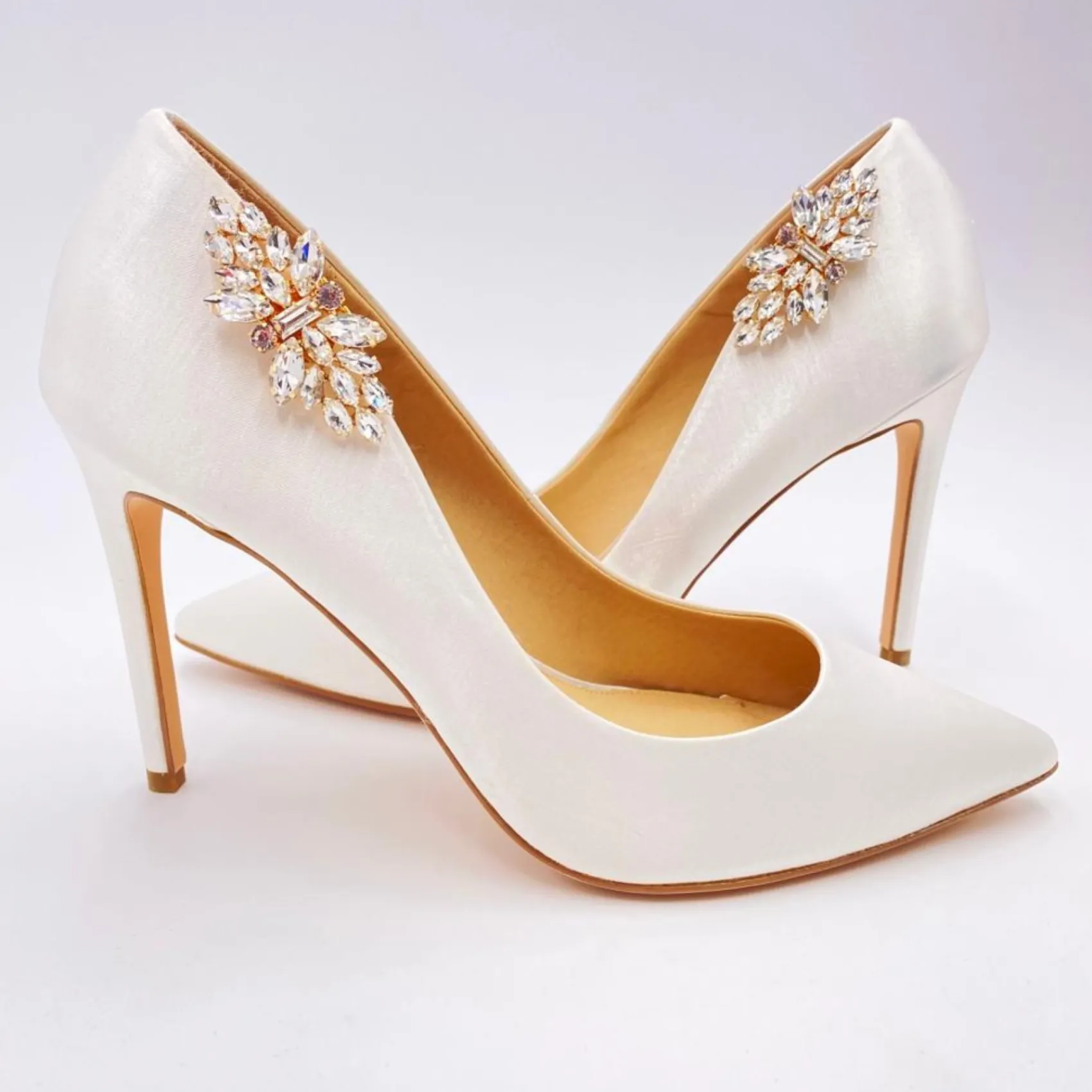 Lace & Favour Glamour Gold Klassische Kristall-Schuhclips* Geschenke Für Die Braut | Schuhclips