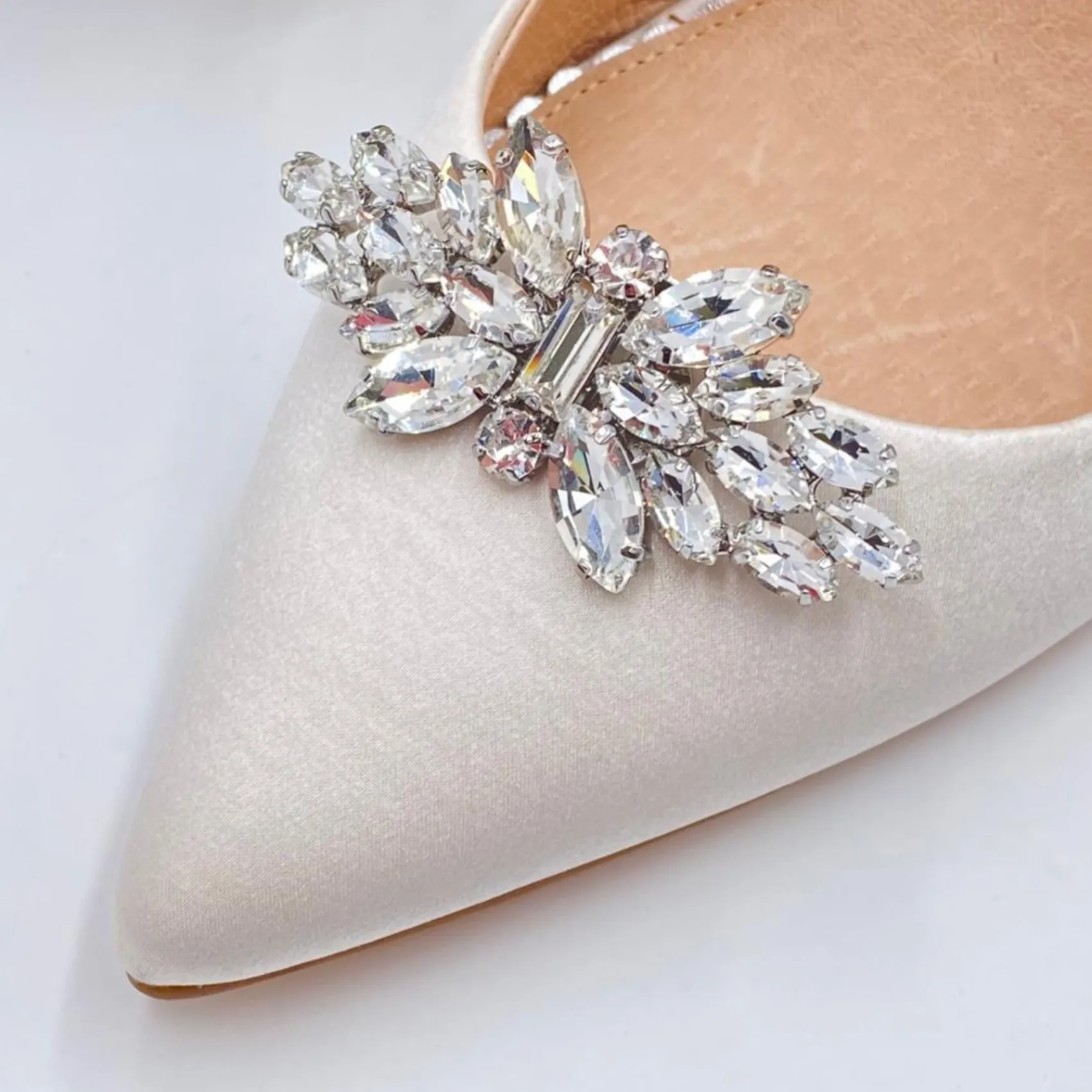 Lace & Favour Glamour Silber Klassisch Kristall Schuhclips* Geschenke Für Die Braut | Schuhclips