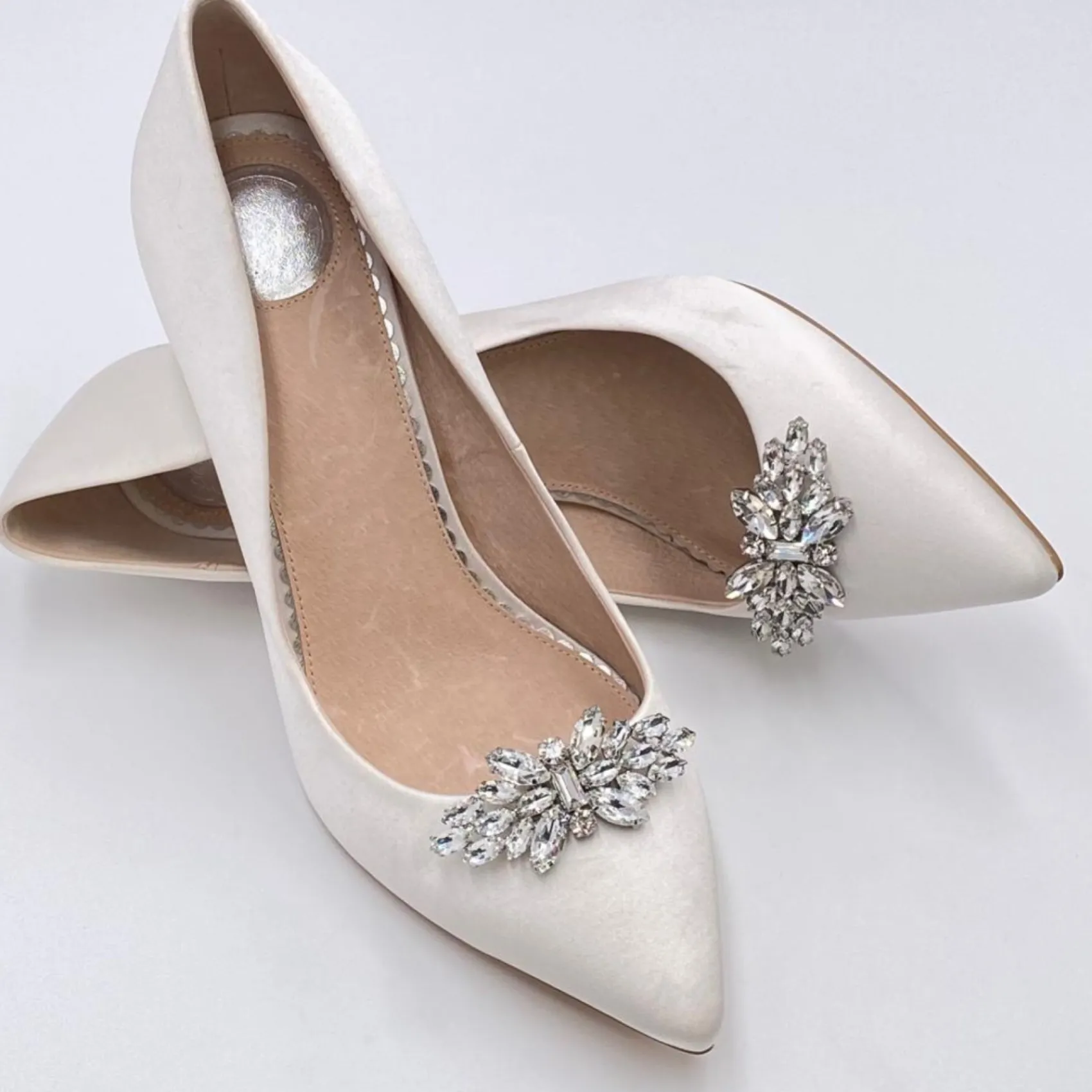 Lace & Favour Glamour Silber Klassisch Kristall Schuhclips* Geschenke Für Die Braut | Schuhclips