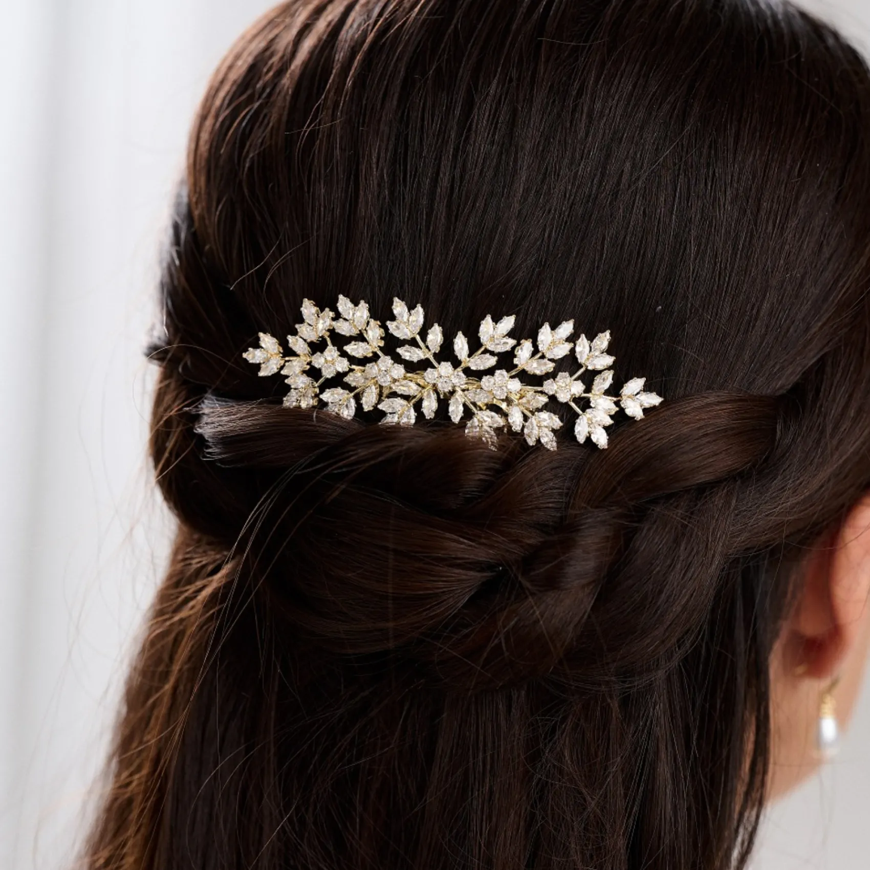 Lace & Favour Glanz Gold Kristall Spray Hochzeit Haarkamm* Abschlussball Haarspangen & Kämme | Geschenke Für Die Braut