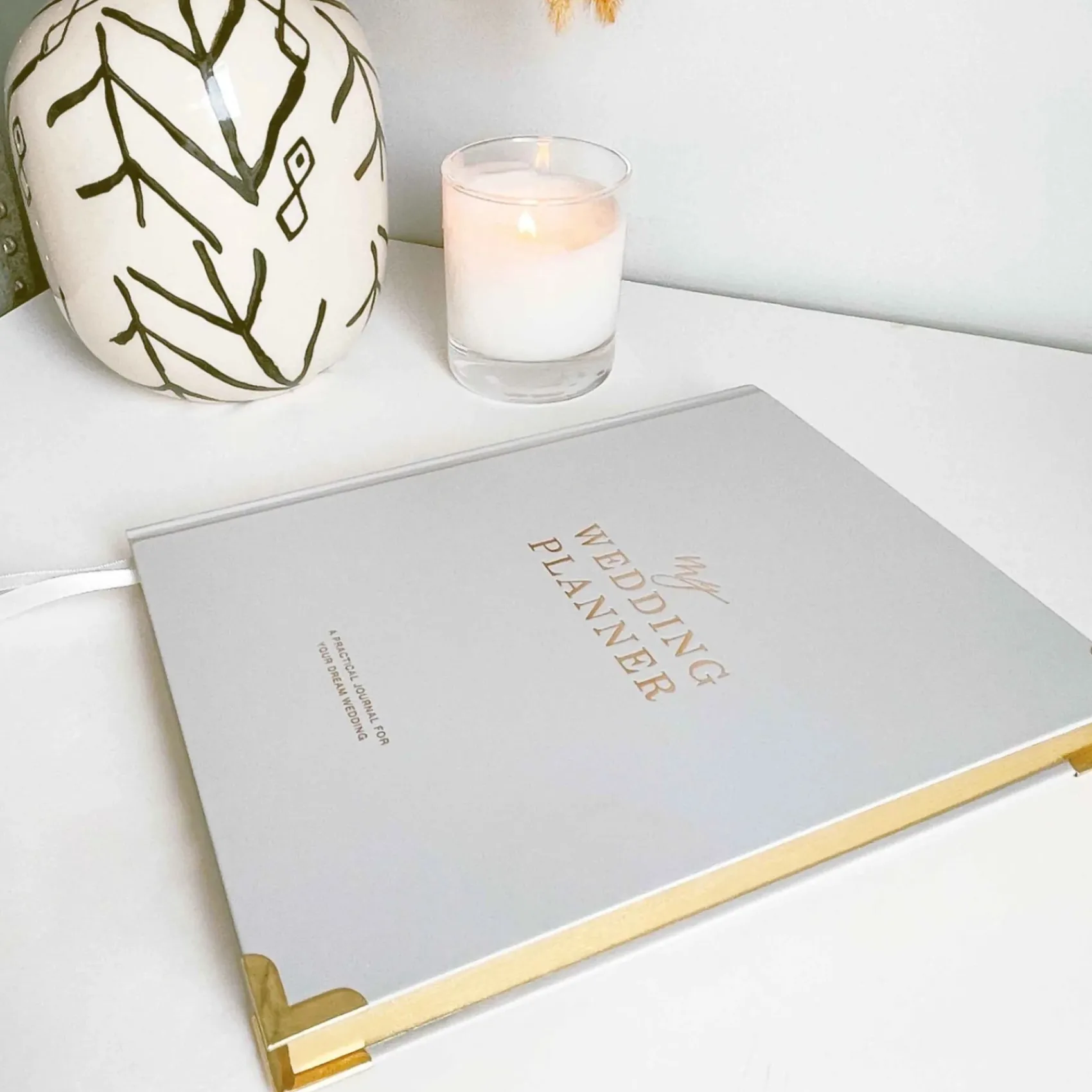 Blush & Gold Graues und goldenes Luxus-Hochzeitsplanerbuch mit vergoldeten Rändern* Wedding Planner Bücher | Verlobungsgeschenke
