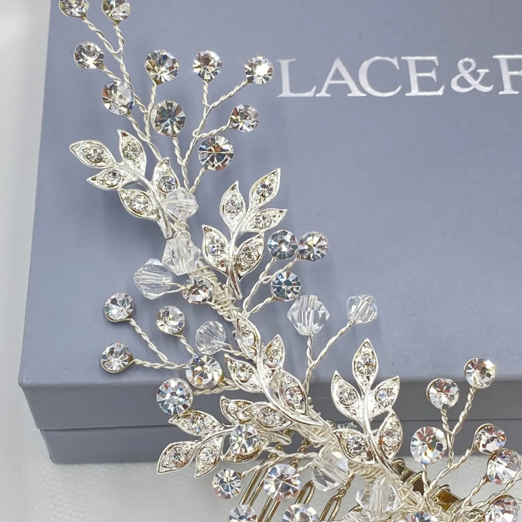 Twilight Designs Harley Diamante und Kristall Blätter Hochzeit Haar Kamm* Abschlussball Haarspangen & Kämme | Haarschmuck Aus Kristall