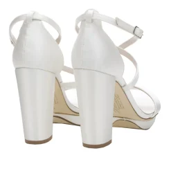 Harriet Wilde Arabella Block Elfenbein Satin Plateau Sandalen* Hochzeitsschuhe | Hochhackige Schuhe