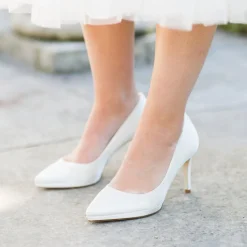 Harriet Wilde Joanie Mid Elfenbein Satin Plateau Schuhe* Hochzeitsschuhe | Schuhe Mit Mittlerem Absatz