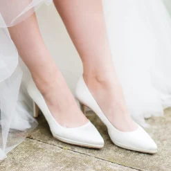 Harriet Wilde Joanie Mid Elfenbein Satin Plateau Schuhe* Hochzeitsschuhe | Schuhe Mit Mittlerem Absatz