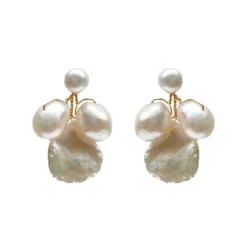 Hermione Harbutt Beatrice Gold Barock Perlenohrringe* Perlen-hochzeitsschmuck | Gold-hochzeitsschmuck