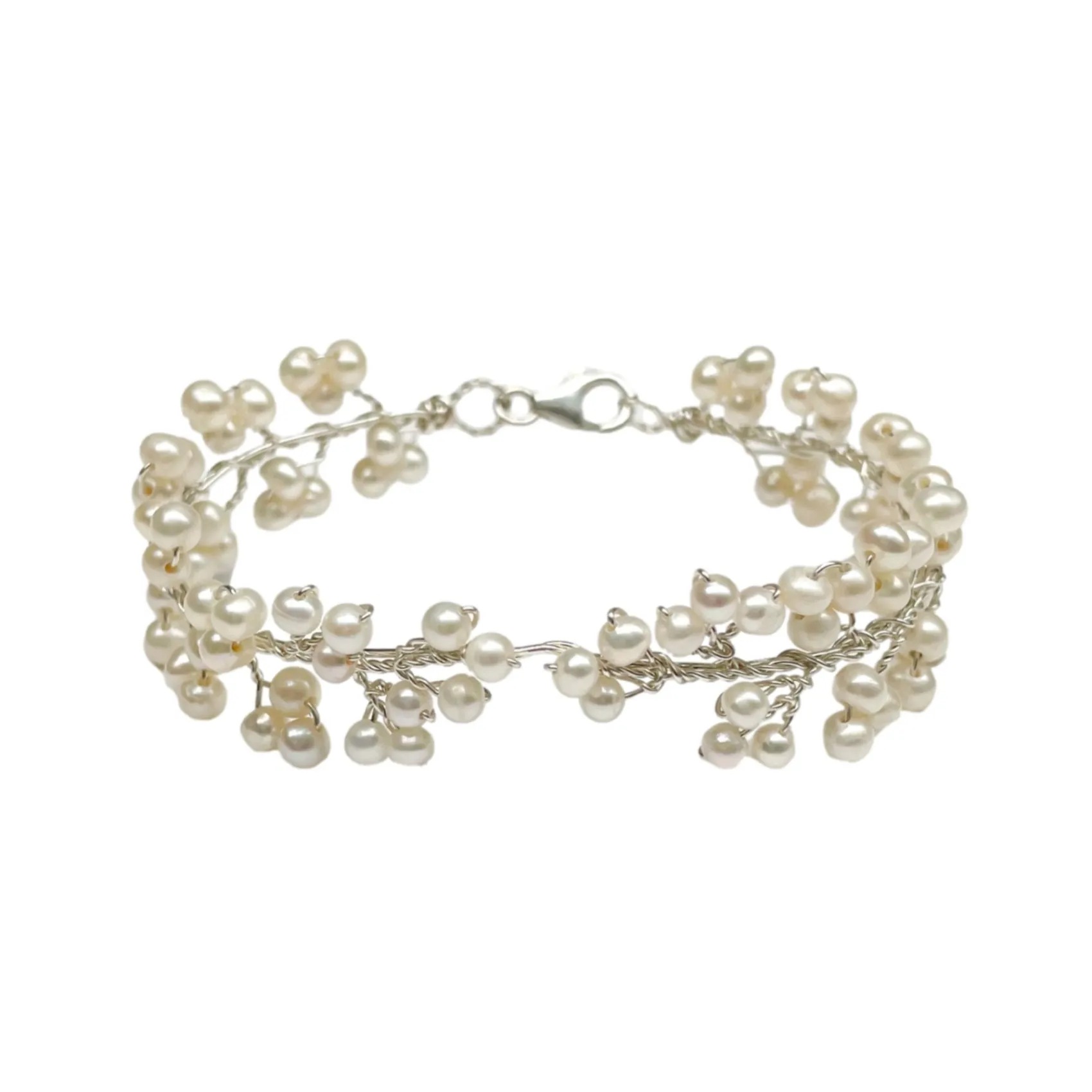 Hermione Harbutt Jungfrau Süßwasserperlen-Armband* Perlen-hochzeitsschmuck | Silberner Hochzeitsschmuck