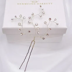 Hermione Harbutt Tautropfen Swarovski Kristall Braut Haarnadeln* Haarschmuck Aus Kristall | Silberne Haar-accessoires
