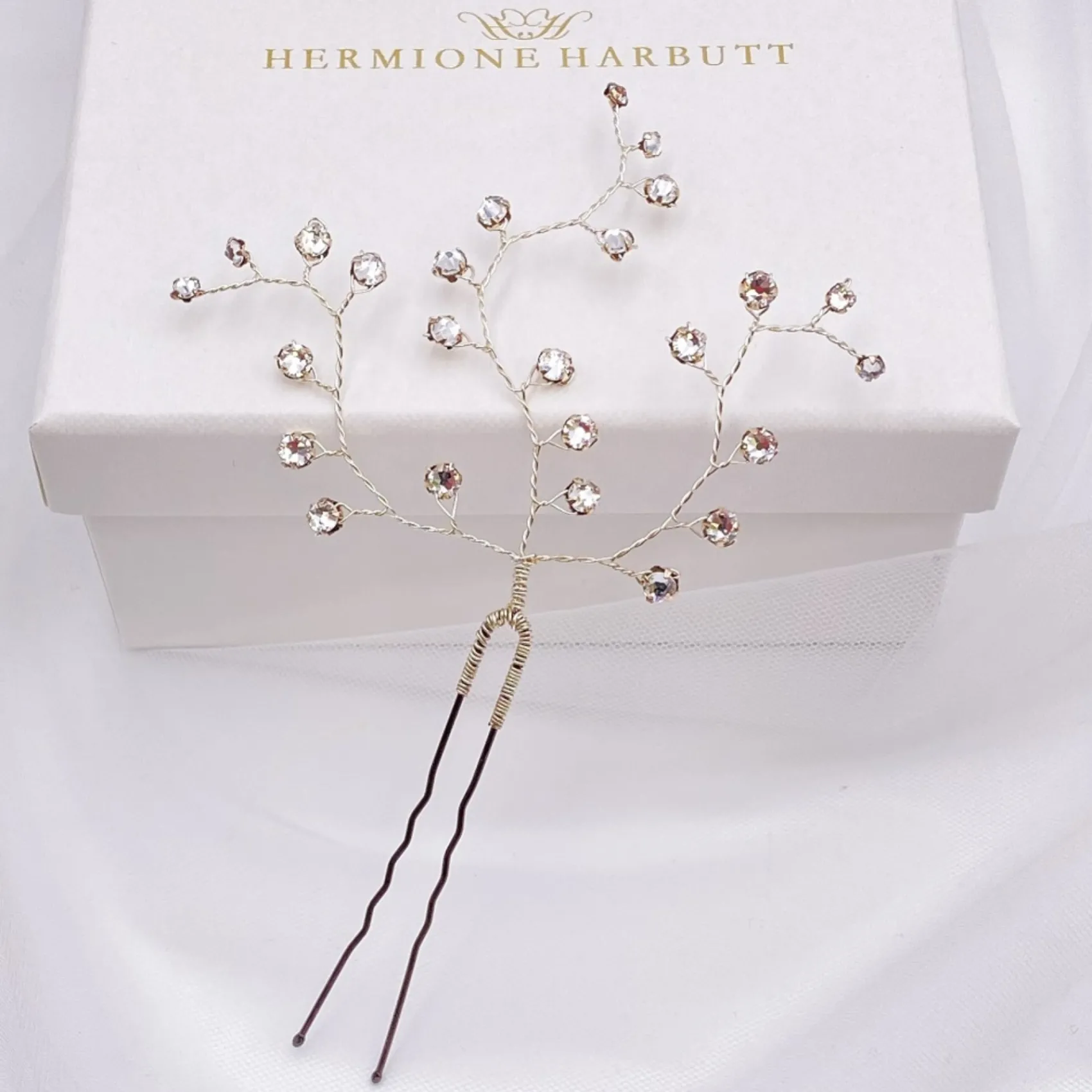Hermione Harbutt Tautropfen Swarovski Kristall Braut Haarnadeln* Haarschmuck Aus Kristall | Silberne Haar-accessoires