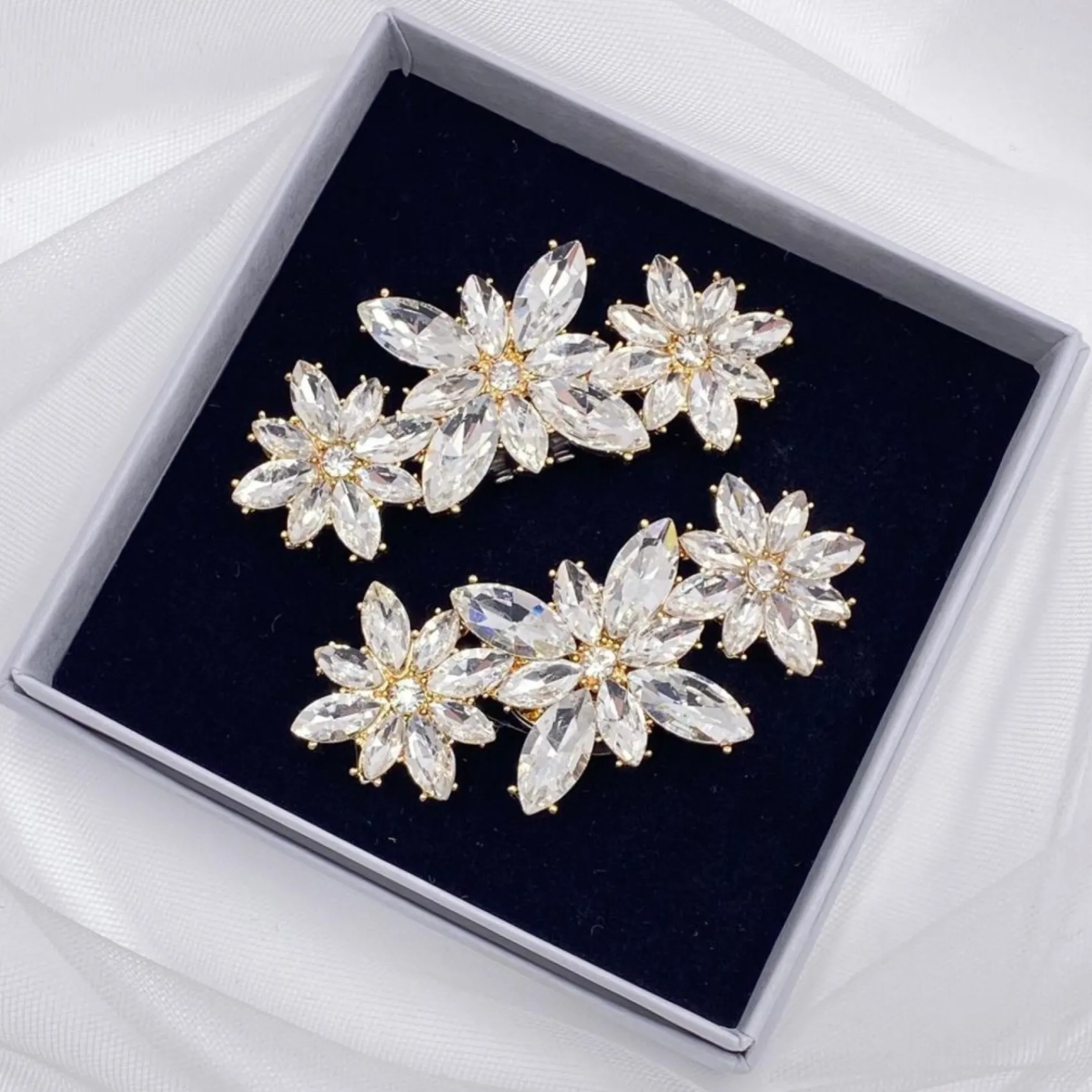 Lace & Favour Horizon Gold Crystal Starburst Schuhclips* Geschenke Für Die Braut | Schuhclips
