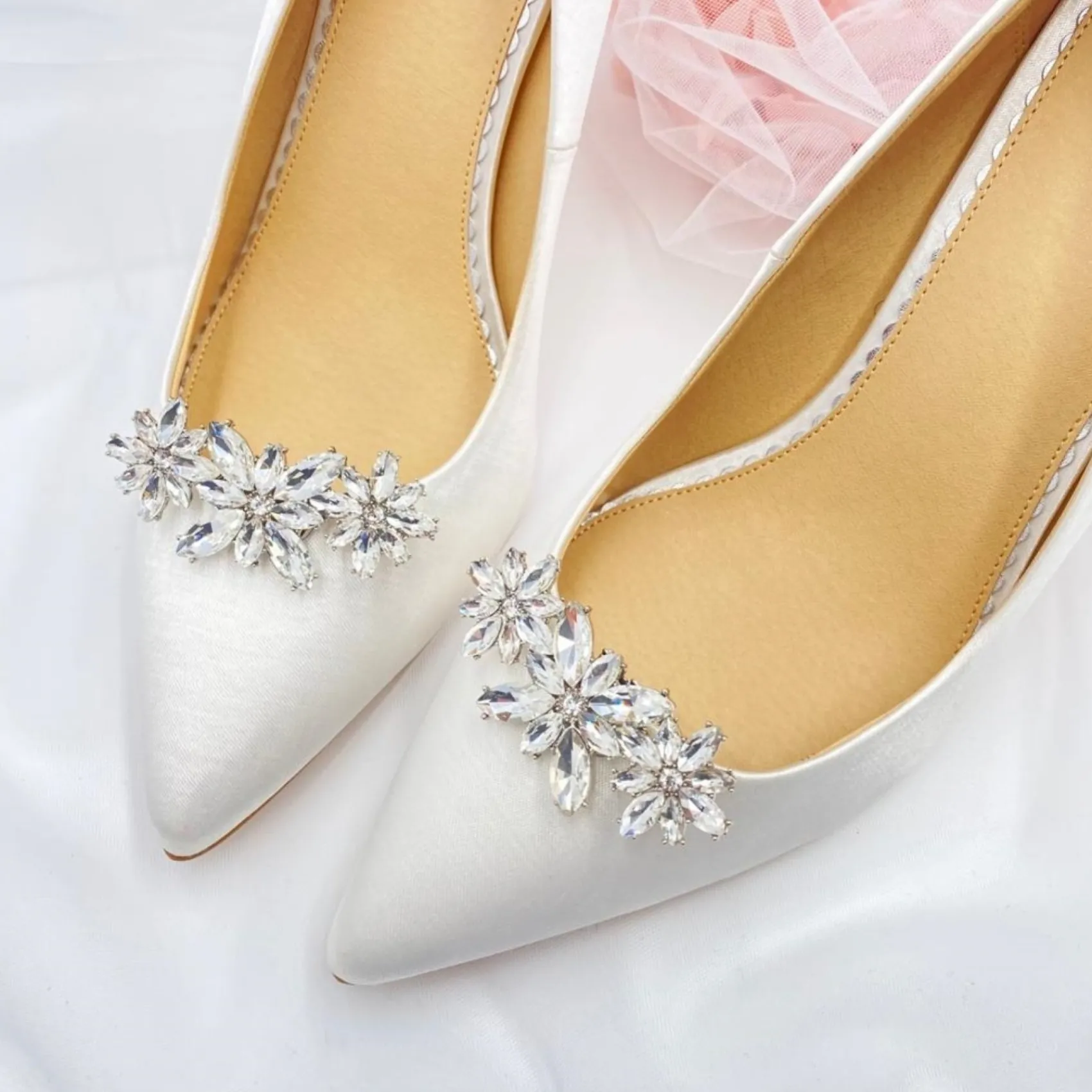 Lace & Favour Horizon Silver Crystal Starburst Schuhclips* Geschenke Für Die Braut | Schuhclips