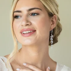 Ivory & Co Sandringham Statement Silber Kristall Cluster Tropfen Ohrringe* Silberner Abschlussball-schmuck | Abschlussball-ohrringe