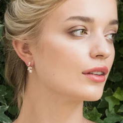 Ivory & Co Ivory and Co Aphrodite Kristall und Perle Hochzeit Ohrringe Rose Gold* Geschenke Für Brautjungfern | Geschenke Für Die Braut