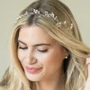 Ivory & Co Ivory and Co Aurora Silber zierliche Perle und Kristall Haar Rebe* Perlen-haarschmuck | Silberne Haar-accessoires