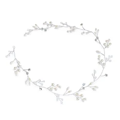 Ivory & Co Ivory and Co Aurora Silber zierliche Perle und Kristall Haar Rebe* Perlen-haarschmuck | Silberne Haar-accessoires