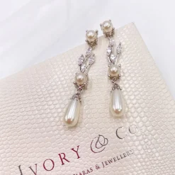 Ivory & Co Ivory and Co Belgravia Perle und Kristall Tropfen Hochzeit Ohrringe* Geschenke Für Die Braut | Vintage Hochzeitsschmuck