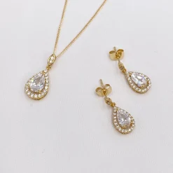 Ivory & Co Ivory and Co Belmont Gold Kristall Brautschmuck Set* Goldener Abschlussball-schmuck | Abschlussball-schmuck-sets