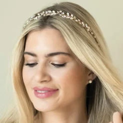 Ivory & Co Ivory and Co Bohemia Gold Zarte Perle und Kristall Haarstrang* Geschenke Für Brautjungfern | Geschenke Für Die Braut