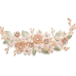 Ivory & Co Ivory and Co Botanica Champagner Gold und Blush Blumen Kopfstück* Perlen-haarschmuck | Haarschmuck In Roségold