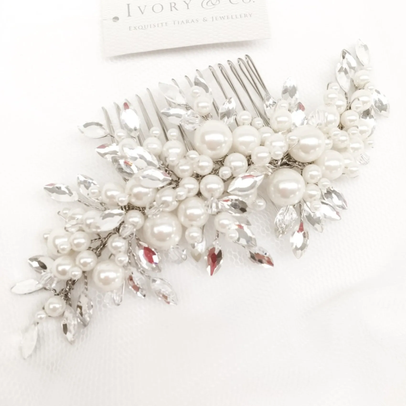 Ivory & Co Ivory and Co Catalina Perle und Kristall Braut Haarkamm* Geschenke Für Die Braut | Perlen-haarschmuck