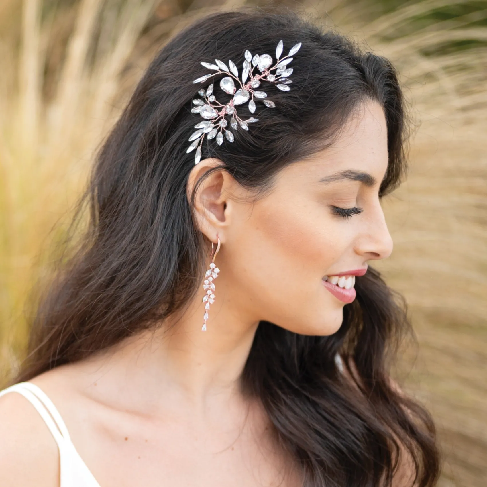Ivory & Co Ivory and Co Diamant Frost Rose Gold Kristall Haarkamm* Abschlussball Haarspangen & Kämme | Haarschmuck Aus Kristall