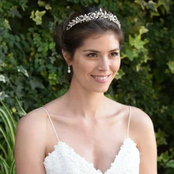 Ivory & Co Ivory and Co Elfin Rose Gold Blätter und Kristall Hochzeit Tiara* Haarschmuck In Roségold | Hochzeitstiaras