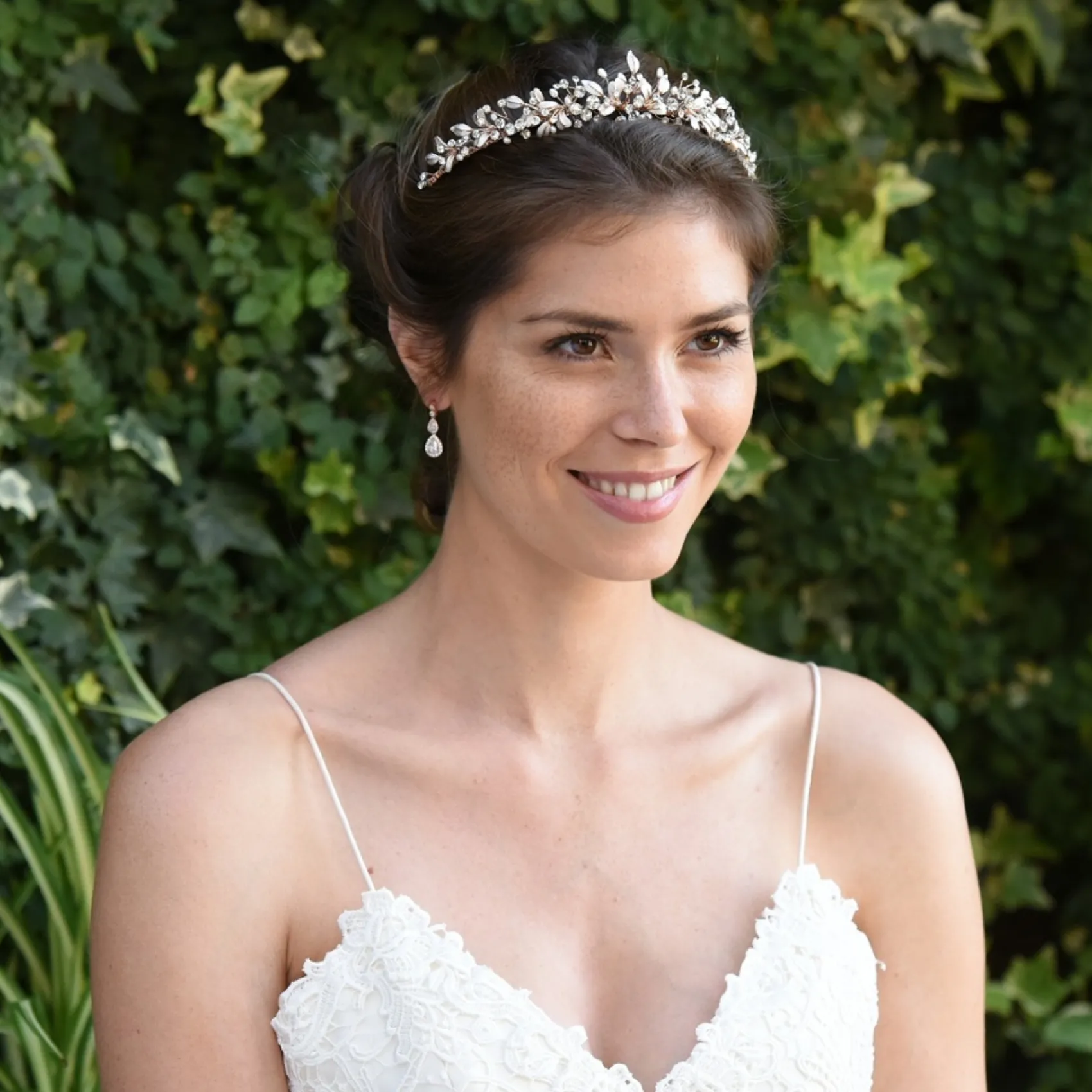 Ivory & Co Ivory and Co Elfin Rose Gold Blätter und Kristall Hochzeit Tiara* Haarschmuck In Roségold | Hochzeitstiaras