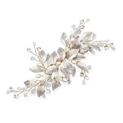 Ivory & Co Ivory and Co Fairydust Gold emaillierte Blätter Hochzeit Haarspange* Perlen-haarschmuck | Gold-haar-accessoires