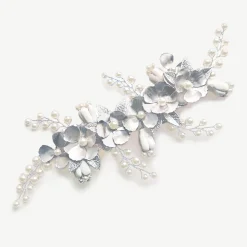 Ivory & Co Ivory and Co Frühlingstraum Silber Floral Perlen Haarspange* Perlen-haarschmuck | Silberne Haar-accessoires