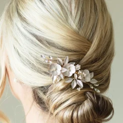 Ivory & Co Ivory and Co Gardenia Gold Zierliche Kristall und Perle Floral Haarspange* Geschenke Für Brautjungfern | Geschenke Für Die Braut