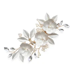 Ivory & Co Ivory and Co Gardenia Gold Zierliche Kristall und Perle Floral Haarspange* Geschenke Für Brautjungfern | Geschenke Für Die Braut