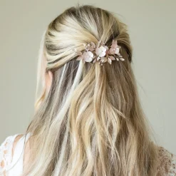 Ivory & Co Ivory and Co Gardenia Rose Gold Dainty Kristall und Perle Floral Clip* Geschenke Für Brautjungfern | Geschenke Für Die Braut