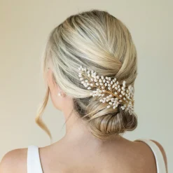 Ivory & Co Ivory and Co Golden Seaspray Perlen Cluster Braut Haarkamm* Perlen-haarschmuck | Gold-haar-accessoires