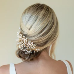Ivory & Co Ivory and Co Golden Seaspray Perlen Cluster Braut Haarkamm* Perlen-haarschmuck | Gold-haar-accessoires