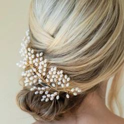 Ivory & Co Ivory and Co Golden Seaspray Perlen Cluster Braut Haarkamm* Perlen-haarschmuck | Gold-haar-accessoires