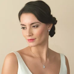 Ivory & Co Ivory and Co Hampton kubischer Zirkon Ohrstecker* Silberner Abschlussball-schmuck | Abschlussball-ohrringe
