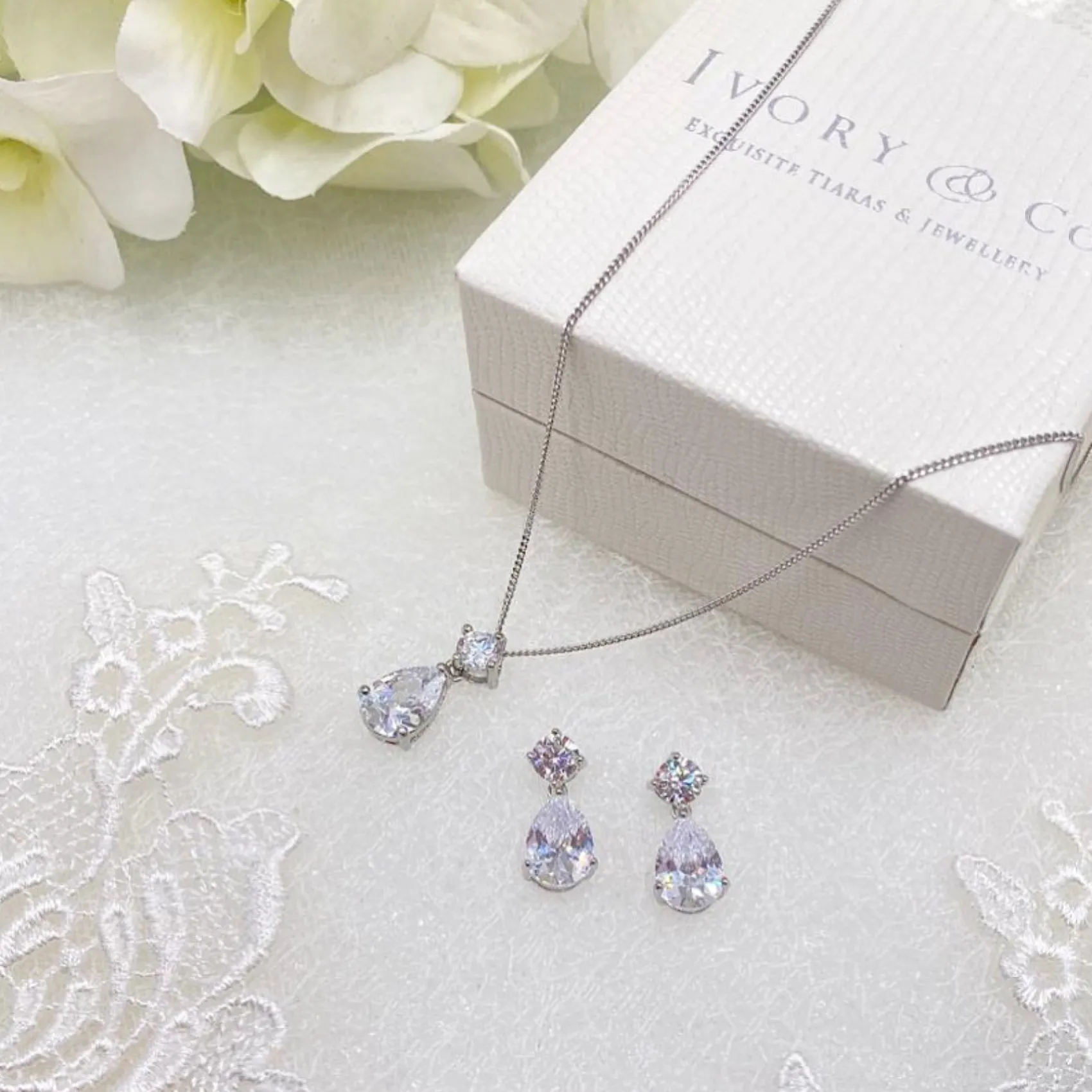 Ivory & Co Ivory and Co Imperial Cubic Zirkonia Brautschmuck Set* Silberner Abschlussball-schmuck | Abschlussball-schmuck-sets
