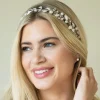 Ivory & Co Ivory and Co Lerche Silberne Blätter und Perlen Haar Rebe* Perlen-haarschmuck | Silberne Haar-accessoires