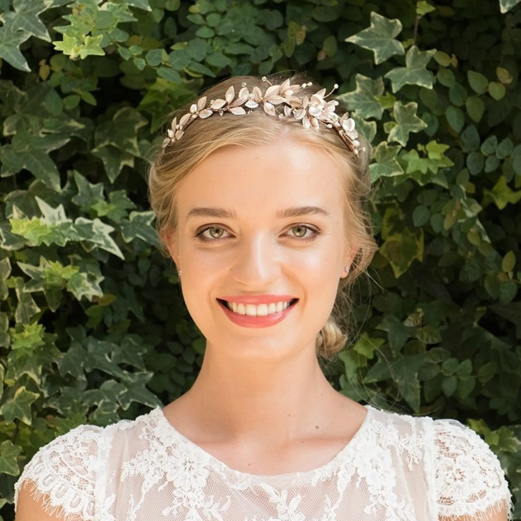 Ivory & Co Ivory and Co Liberty Rose Gold Blumen und Blätter Seite Kopfstück* Haarschmuck In Roségold | Hochzeit Seite Tiaras