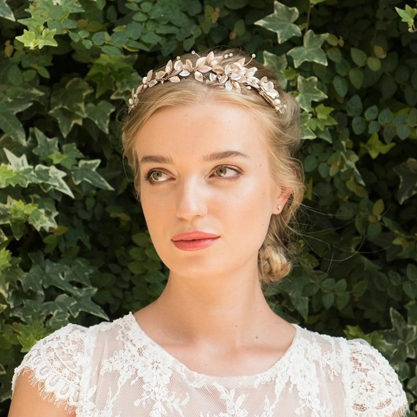 Ivory & Co Ivory and Co Liberty Rose Gold Blumen und Blätter Seite Kopfstück* Haarschmuck In Roségold | Hochzeit Seite Tiaras