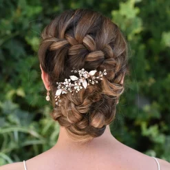 Ivory & Co Ivory and Co Meadowsweet Floral Rose Gold Haarspange* Geschenke Für Brautjungfern | Haarschmuck Aus Kristall